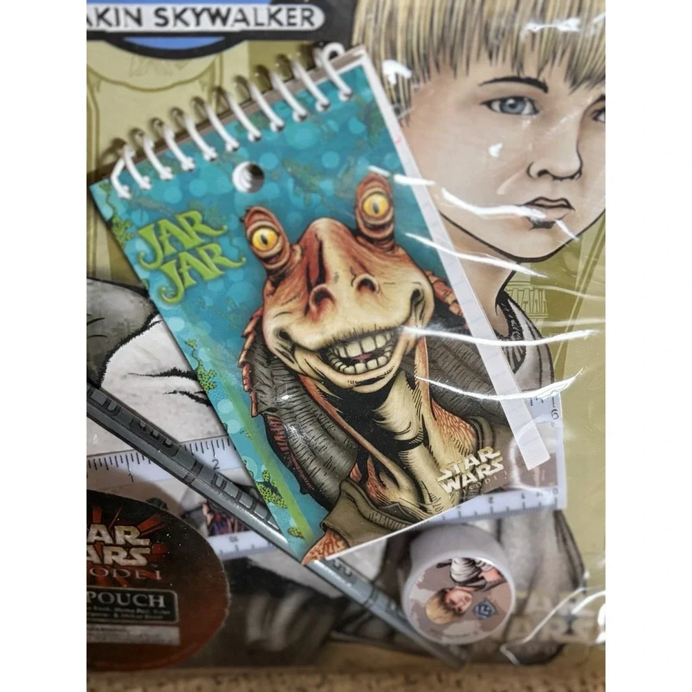 RARE CONDITION Star Wars Episode I Zip Pouch Notebook Set 10.5 x 8 in Multicolor